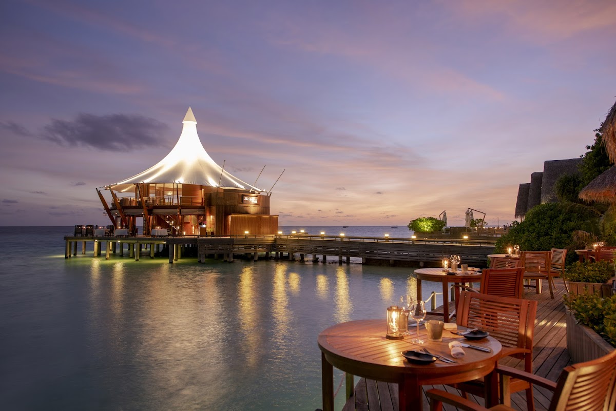Conrad Maldives sunset water villas